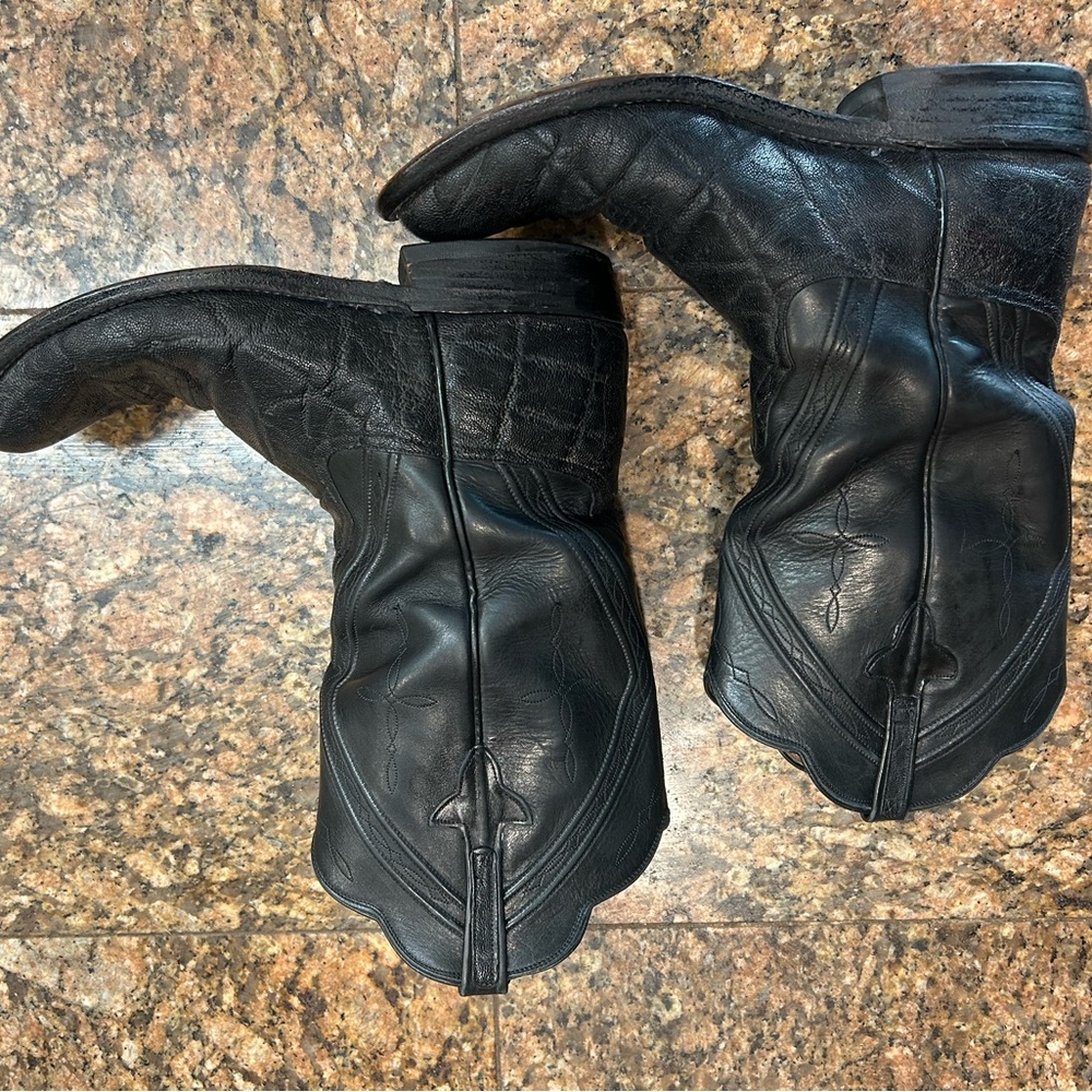 Men's Vintage Black Elephant Cowboy Boots - Picture 9 of 16